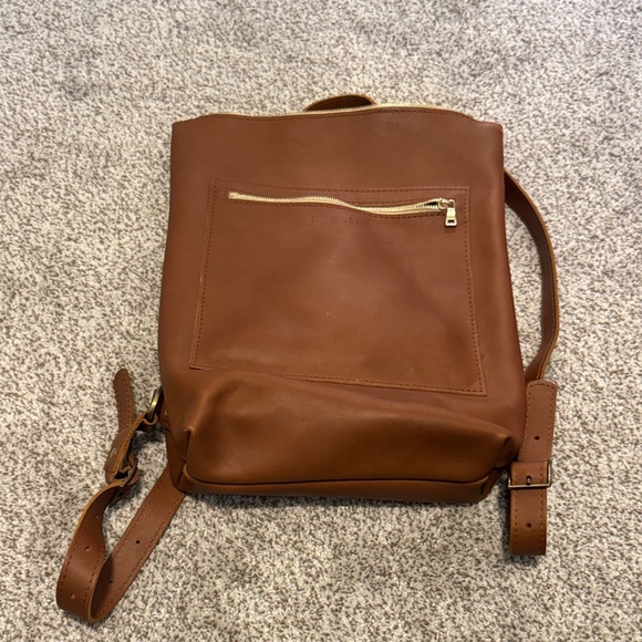 Brown Leather Backpack - Picture 1 of 3